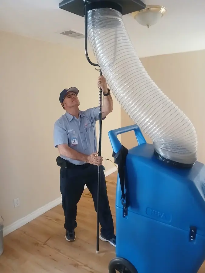 Mini Split Installation technician using HEPA equipment in Wauwatosa